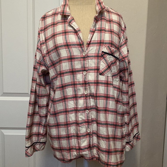 Marine Layer Pajama Top Flannel Classic Red Plaid Womens M warm cozy Winter - Picture 2 of 10